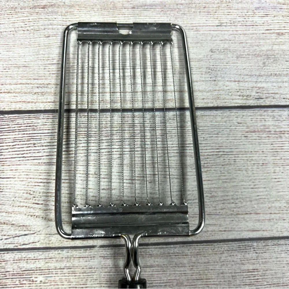 Vintage EKCO USA Utensil Tomato Slicer Serrated Stainless Steel Black Handle